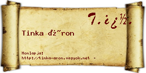 Tinka Áron névjegykártya